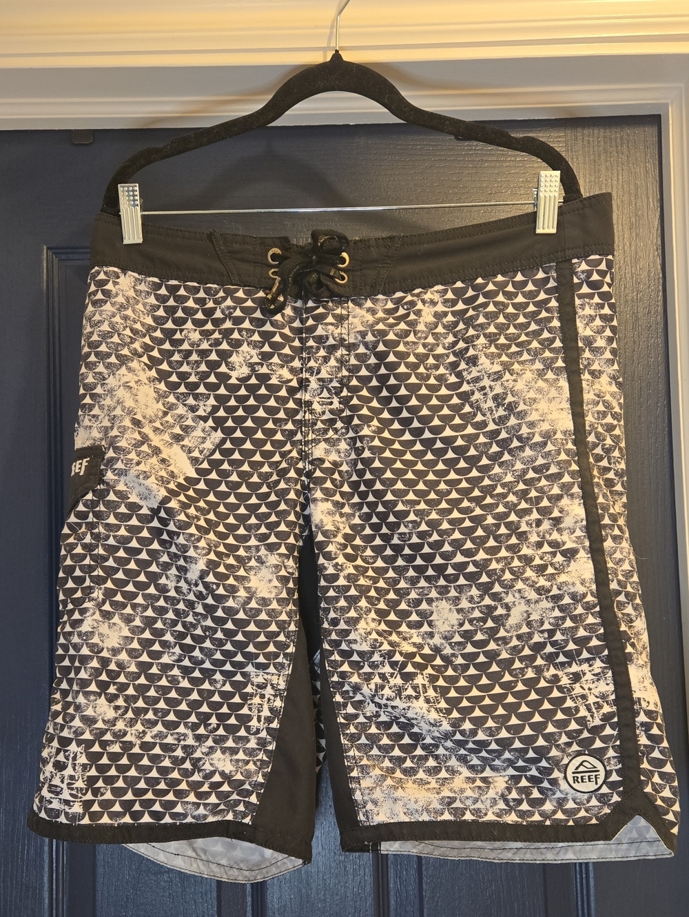 Reef Blue and White Patterned Swim Shorts